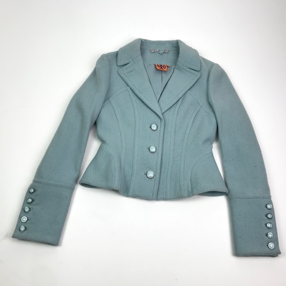 Tory Burch Women Jacket Sky Blue Size 0